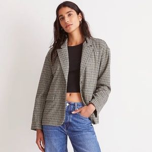 NWT Madewell Oversized Knit Blazer in Houndstooth